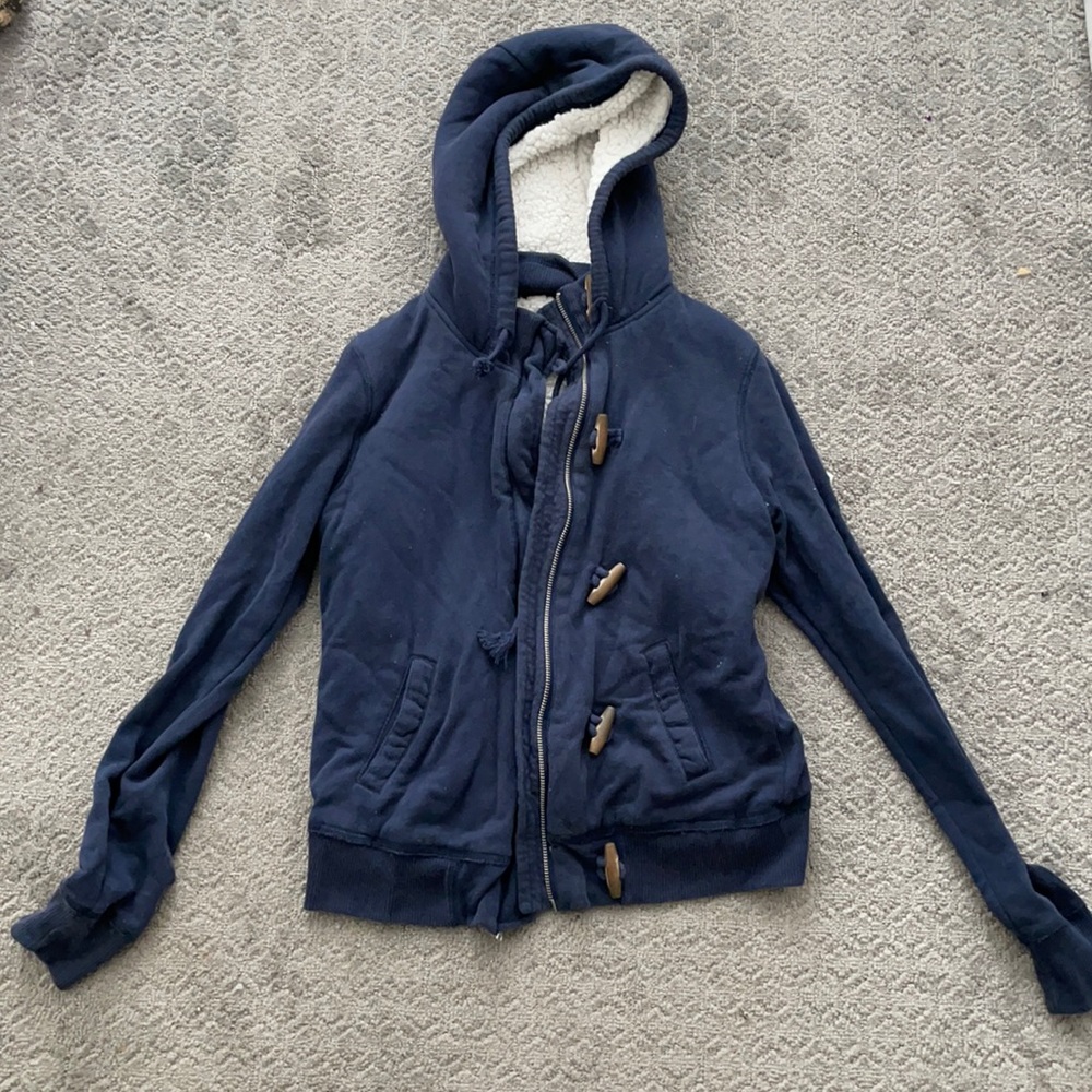 Hollister blue Sherpa hoodie